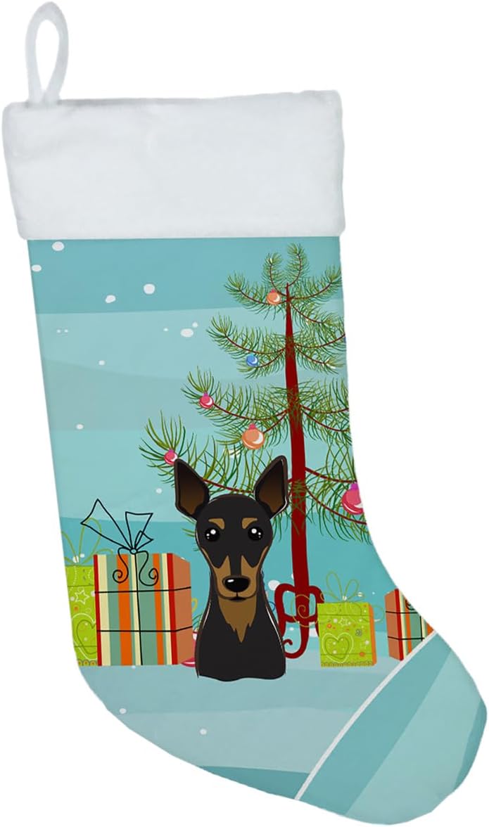 Shih Tzu Christmas Stocking - Chocolate Brown Dog Holiday Decor for Fireplace