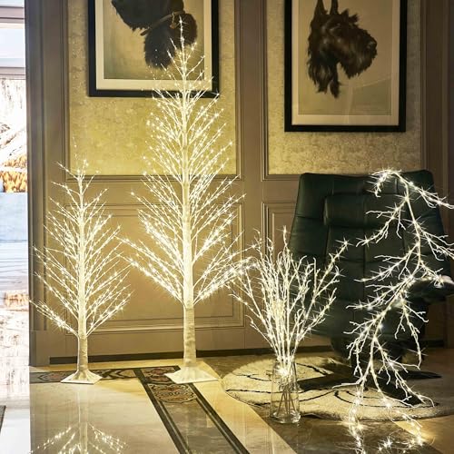 Birchlitland 6FT LED Alpine Trees with 810 Warm White Fairy Lights Indoor Outdoor Holiday Decoration