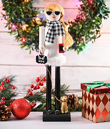 Ornativity Christmas Dog Mom Nutcracker 15" Decor Figure
