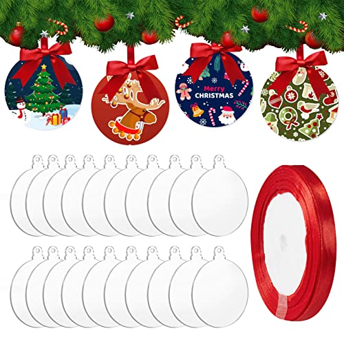 Senbota Classic Style-001 4 Inch Clear Acrylic Christmas Ornaments - 50 Pcs