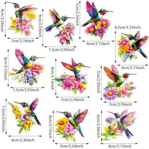 Hummingbird Christmas Ornament Wooden Bird Hanging Decoration Pendant with Hemp Rope for Christmas Tree Decoration Home Party Wall Decor (20PCS)