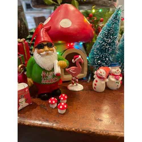 Gnometastic Smoking Let's Get Baked Gnome Ornament - Inappropriate Funny Christmas Ornaments for Adults, Stocking Stuffers & White Elephant Gifts for Adults, 3.5 Inch