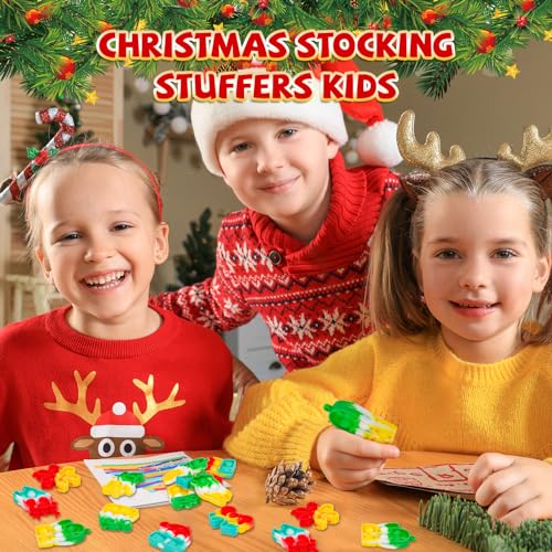 32 Pack Christmas Party Favors Bulk Fidget Toys Pop Mini Keychain Goodie Bag Stuffers Birthday Students Small Kid Classroom Prizes Bulk Toys