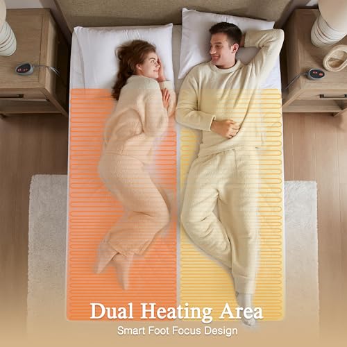 Queen Heated Mattress Pad with Secure Comfort Technology - Cotton Blend, 5-Setting Heat, Deep Pocket