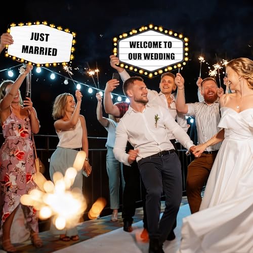 Lighted Wedding Bottle Service Signs Prop with Letter Stickers - Style 1 / Black