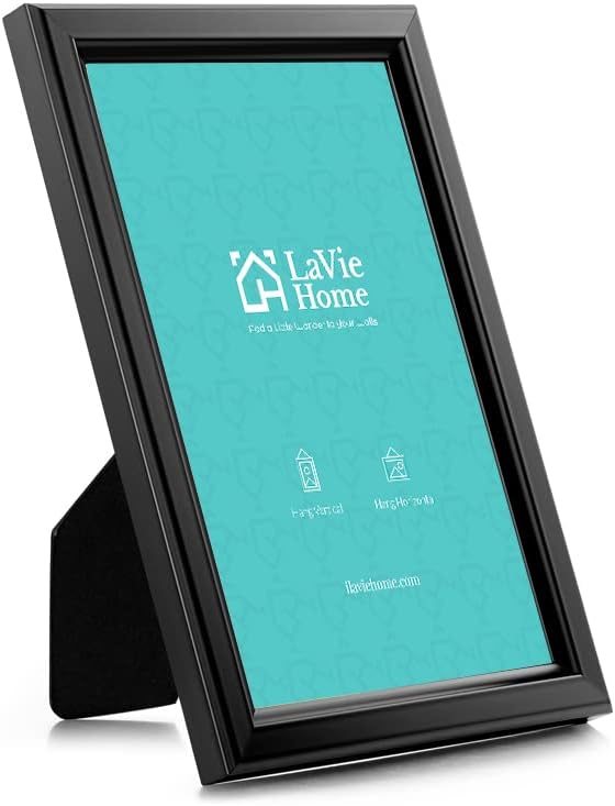 LaVie Home 4x6 Picture Frames - Classic Black Photo Frames Set of 12 with High Definition Glass for Wall & Table Display
