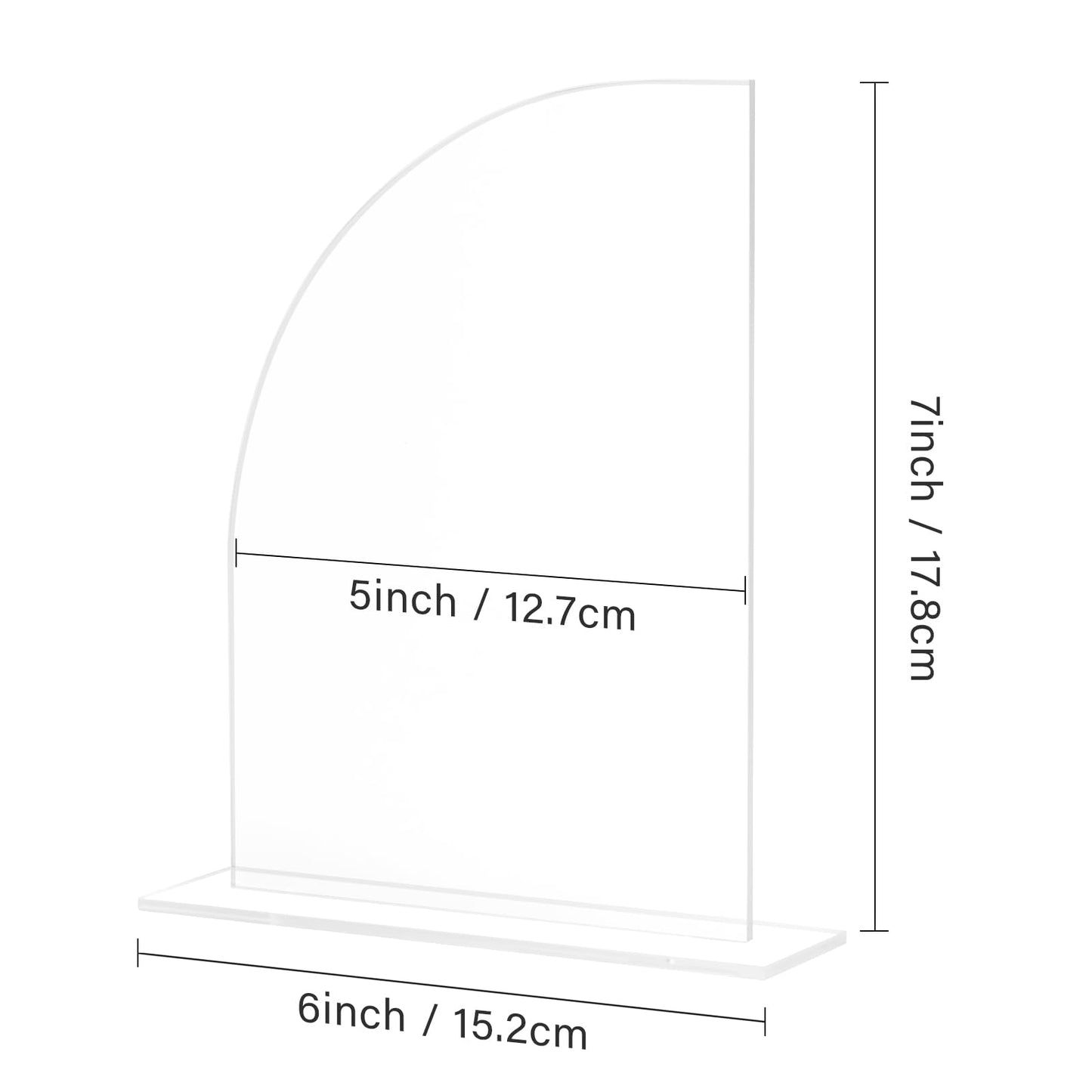 10 Pack Clear Acrylic Half Arch Sign with Stand | 5x7 Inch Half Arch Acrylic Blank Sign and Base, DIY Wedding Table Numbers, Wedding Signage, Events& Parties (Clear, 5x7 Inch)