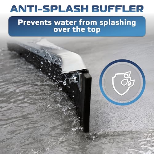 36-Inch Curved Floor Squeegee for Garage, Tile & Concrete Floors - Rubber Blade, Taper Pole Connection - Handle Sold Separately