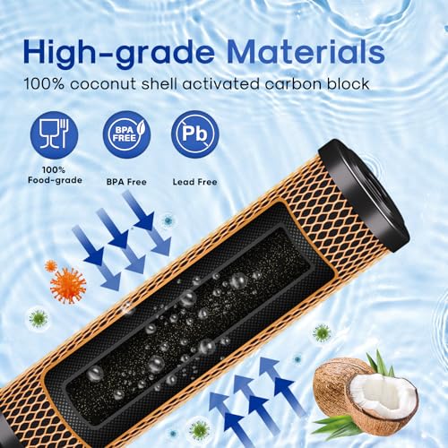 ICEPURE 1 Micron 2.5" x 10" Whole House Water Filter Coconut Shell