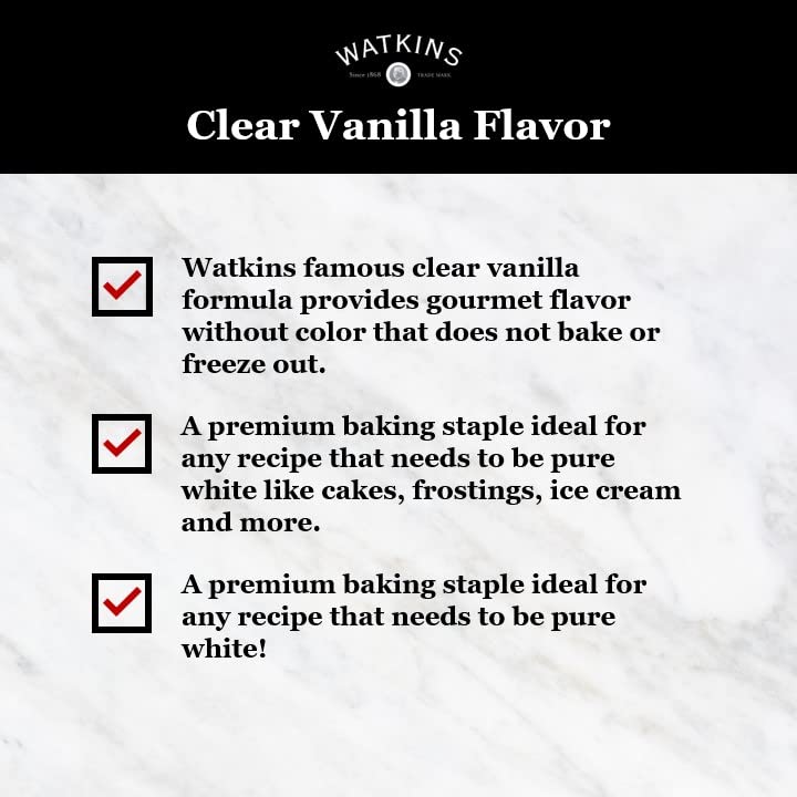Watkins Clear Vanilla Flavor - 11 Fl. Oz. Bottle for Baking & Cooking | Natural Taste Enhancer