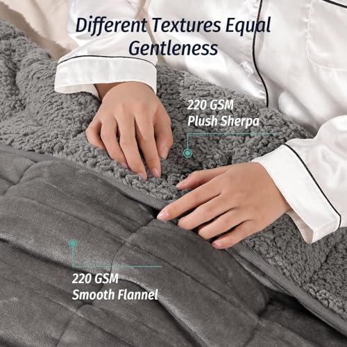 Weighted Blanket for Adults 15 lbs King Grey Sherpa Fleece 80x87 Variation of THIS listing