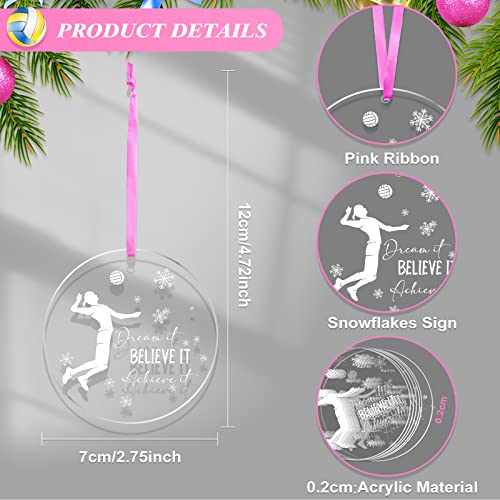 Roowest 18 Pack Volleyball Christmas Ornaments Acrylic Holiday Decorations