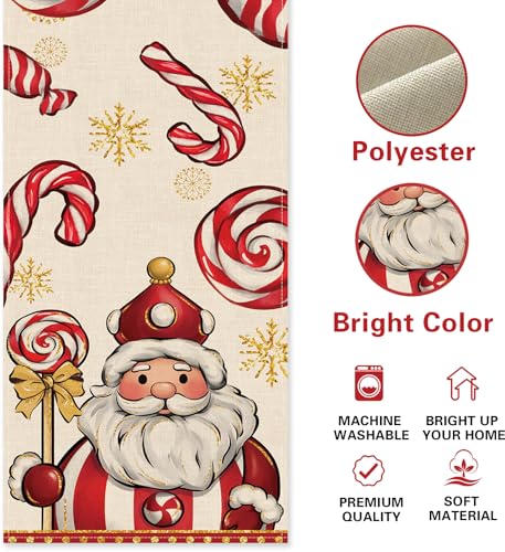 Croar Christmas Peppermint Candy Table Runner 13x72 Inches Santa Holiday Decor