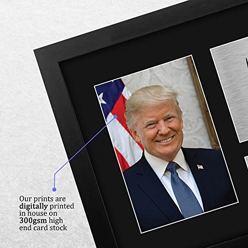 US President Donald Trump Autograph Framed Print - Black Frame, 8.5x11