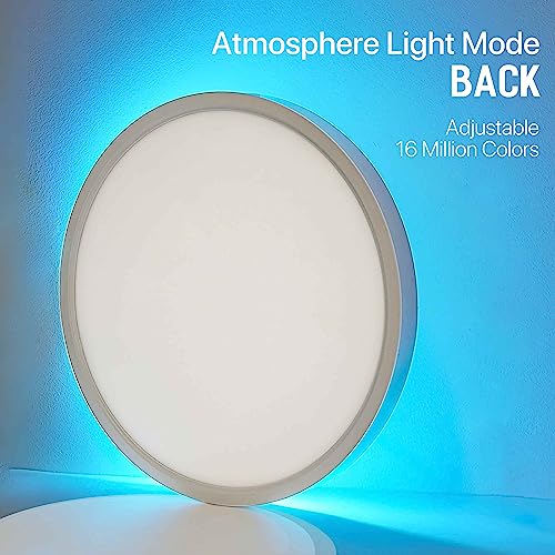 MELEGAN 12 Inch Smart RGB LED Flush Mount Ceiling Light 4 Pack White