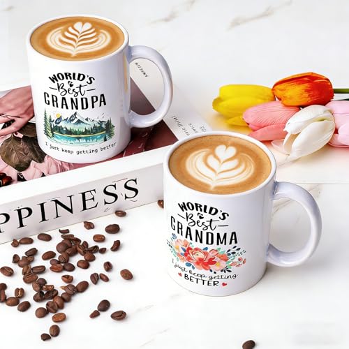 World's Best Great Grandma Grandpa Mug Gift Set - Heartwarming Family Announcement