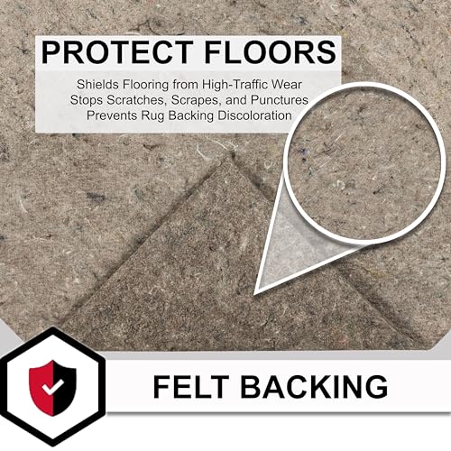 Mohawk Home Ultra Premium 1/4 Inch Felt Rug Pad 8' x 10' - All Surface Cushion & Floor Protection