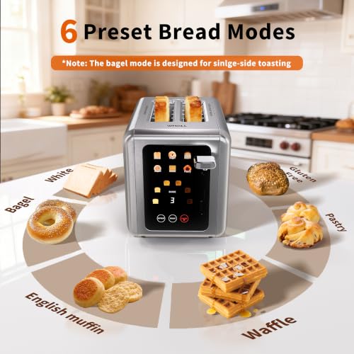 2-Slice Toaster with Touch Screen & Wide Slots - Silver
