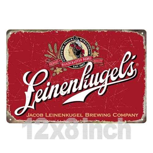 Leinenkugols Decorative Metal beer mancave Beer Bar Tin Signs 12x8 Inchs-red