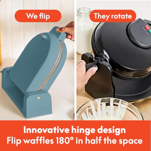 BELLA Flip & Store Non-Toxic Belgian Waffle Maker Surf / 7-inch
