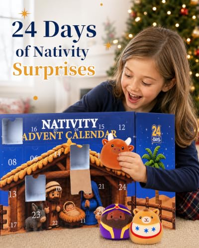 Nativity Advent Calendar 2026 for Kids Toddlers & Adults - 24 Day Holiday Gift - Variation of Nativity Advent Calendar