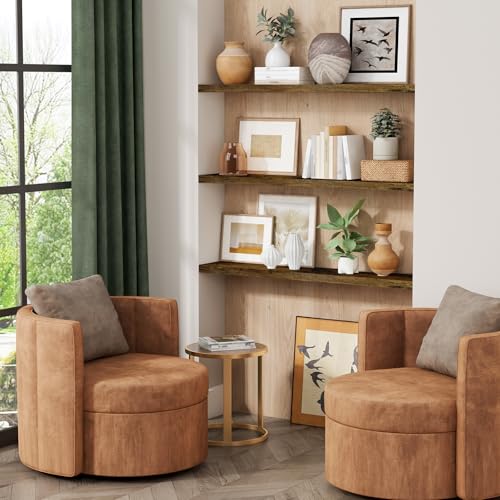 Forbena 36 Inch Rustic Brown Floating Shelves Set of 3 - Large Wall Storage