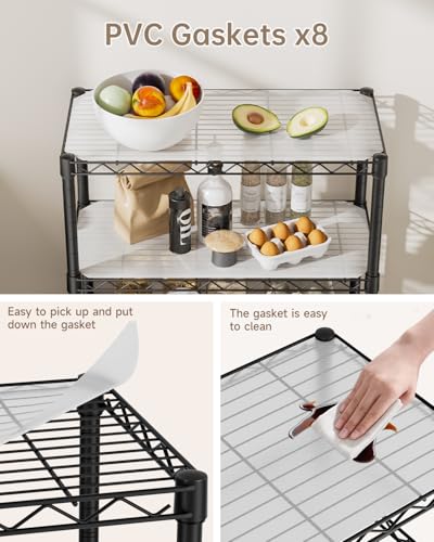 Golpart 8-Tier Adjustable Metal Wire Shelving Storage Rack Black 12"D x 22"W x 72"H
