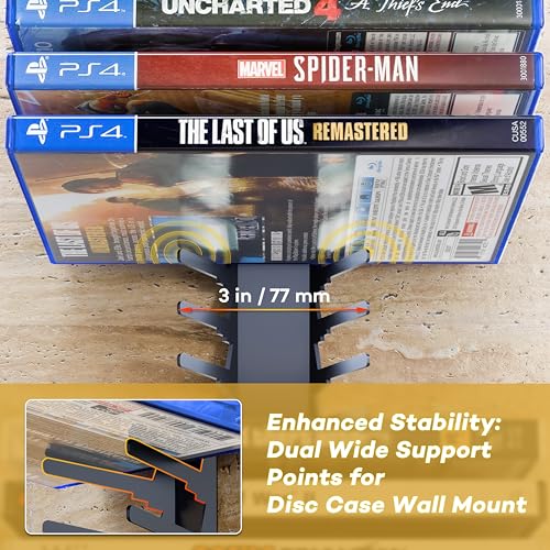 Funturbo 4-Pack Wall-Mount Video Game Storage Shelves for PS, Xbox, Switch Discs