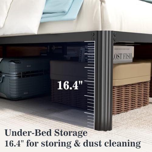 Black Full Metal Bed Frame 18 Inch Heavy Duty Platform No Box Spring Needed