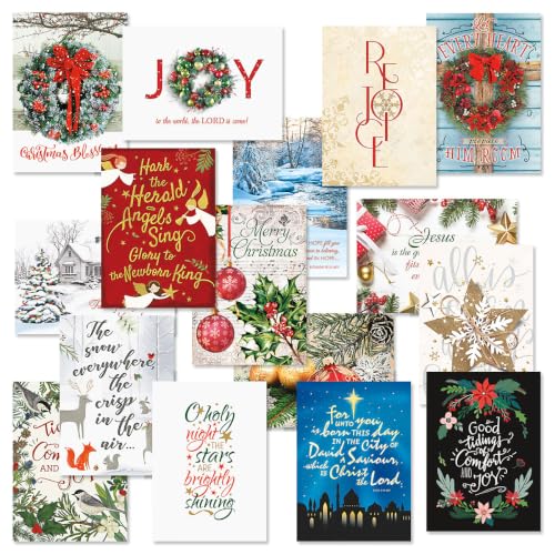Current Expressions 32 Christmas Greeting Card Set with Faith & Scripture - 16 Designs, 32 Cards