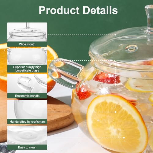 3L Borosilicate Glass Simmer Pot for Stove Top Cooking, Durable & Easy to Clean