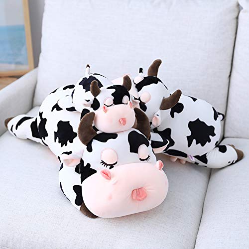 Cute Cow Plush Pillow, Soft Cow Plushie Hugging Pillow Gifts for Kids, 19.6"