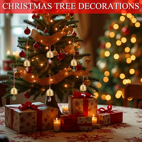 6 Pcs Metal Bells with Red Hanging Cord for Christmas Decoration - 1 inch, Fanjashn (Variant: 6 Pieces)