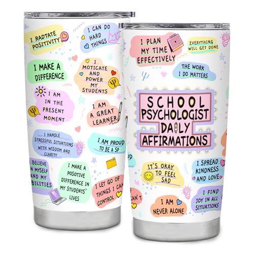School Psychologist Gifts - 20oz Insulated Coffee Mug & Tumbler for Her - Appreciation Gift for Teachers