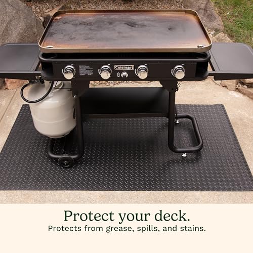 Cuisinart Premium Deck and Patio Grill Mat 65x36 Inches Weather-Resistant Non-Slip Rug