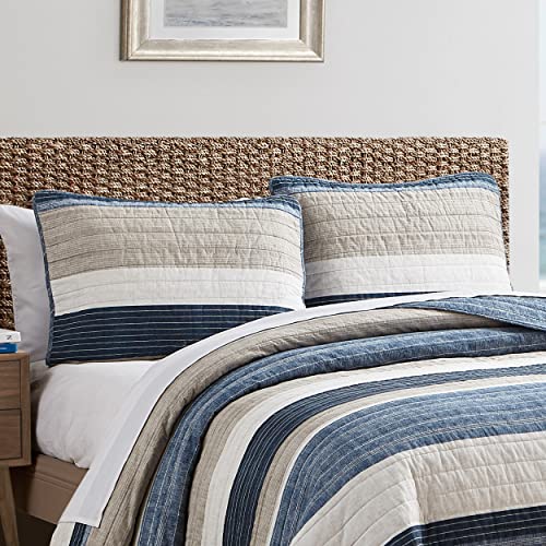 Queen Quilt Set with Shams - Ridgeport Denim, Lightweight Cotton Bedding