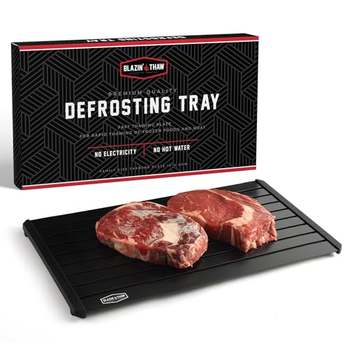 Black 16" Aluminium Defrosting Tray for Frozen Meat - Natural Thawing Plate