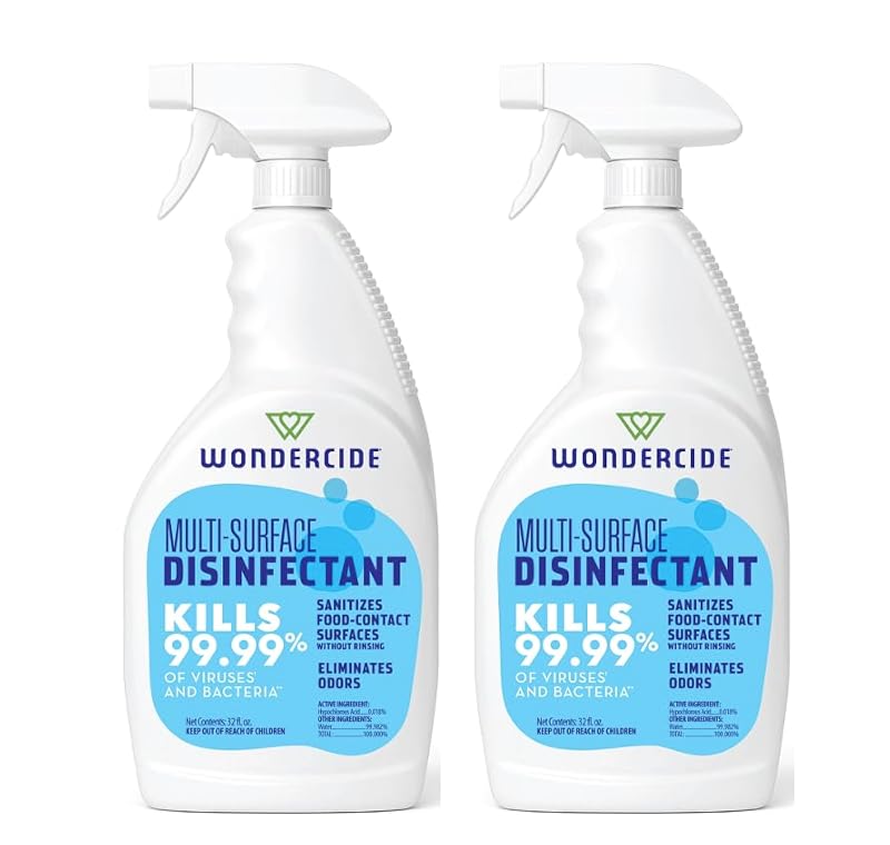 Wondercide Multi-Surface Disinfectant Spray 32 Fl Oz Pack of 2 - Kills 99.99% Germs