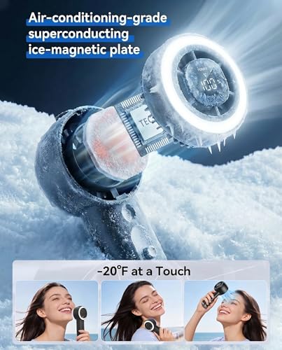 Rolosar Portable Mist Fan with Cooling & 26,000 RPM Turbo Airflow, 5000mAh Battery