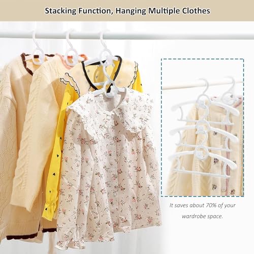 White Baby Clothes Hangers 50 Pack - Space Saving Kids Closet Organizers