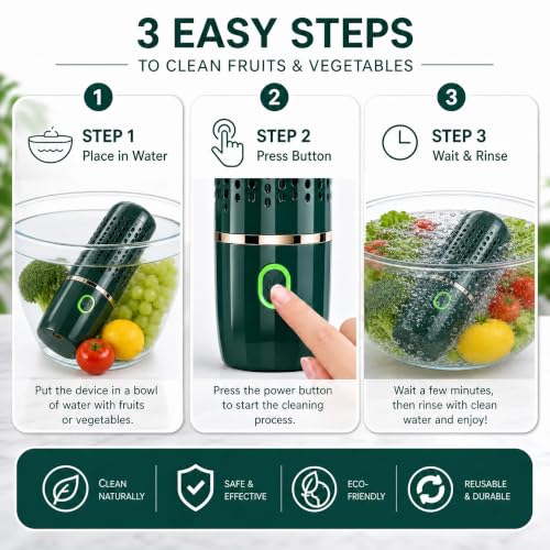 Cordless Produce Cleaner Device for Washing Veggies Fruits Rice & Grains - Variation 1