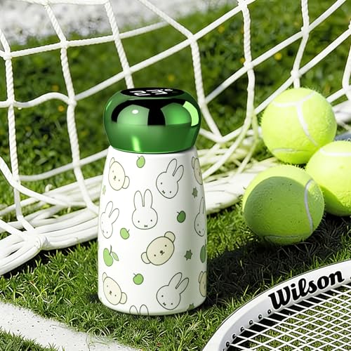 Miffy x MIPOW 3-Pack LED Temperature Display Thermal Flask 8oz – Insulated Stainless Steel Water Bottles for Travel, Office & Gym, Brown Pink Green