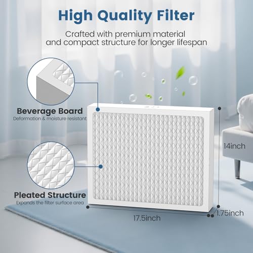 MERV 13 Dehumidifier Filter 14 x 17.5 x 1.75 for Santa Fe & Honeywell
