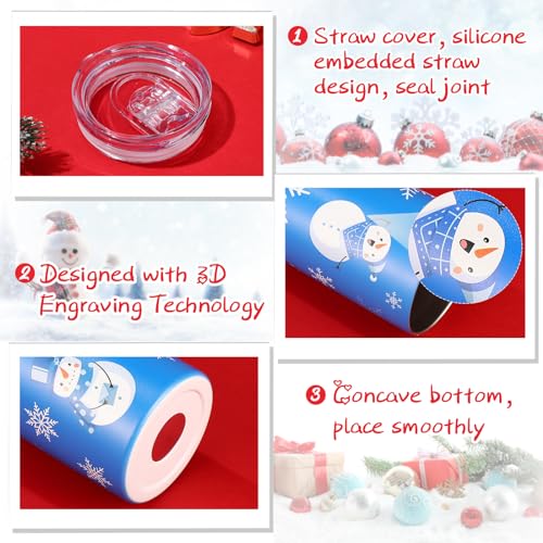 Sliner Christmas 6-Pack 20oz Insulated Stainless Steel Travel Tumblers Winter