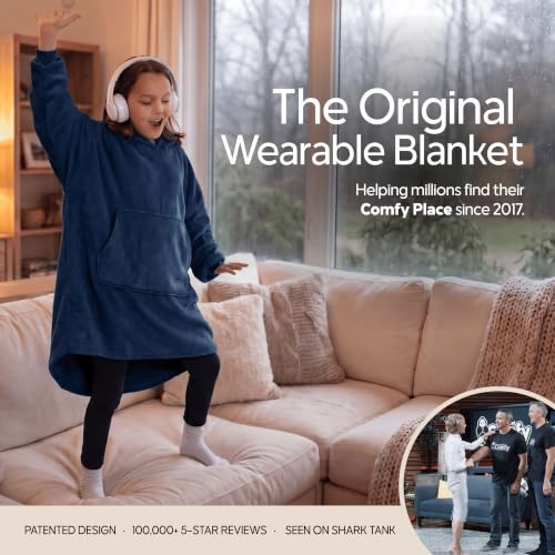 Kids Light Blue Wearable Blanket - The Comfy Dream Jr Shark Tank No Sherpa