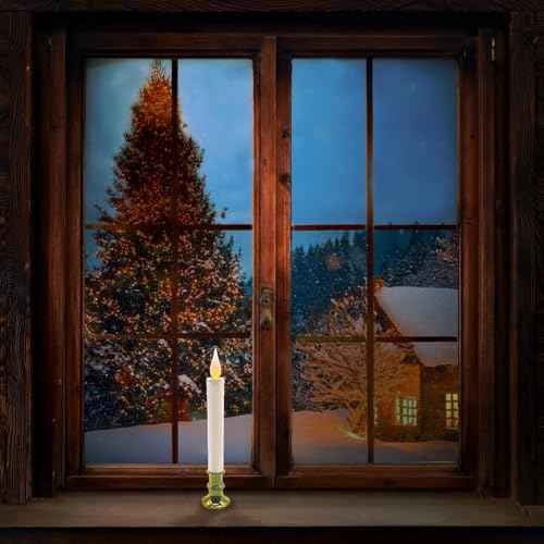 Brite Star Battery Operated 9-inch LED Candles - 1 Count Flickering Flameless Candles with Timer - Perfect for Indoor Window, Outdoor Patio Home D?cor