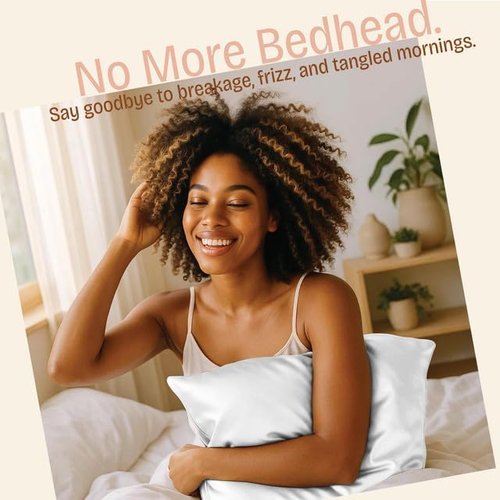 BLISSFORD Satin Pillowcase - Zippered Design for Hair & Skin Care | Soft & Cool White Satin, Standard Size - Set of 2