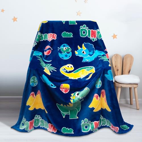 Glow in the Dark Dinosaur Throw Blanket 50x60in – SALIMAH Blue Dino