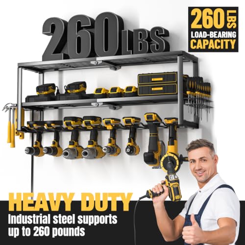 32 Inch Heavy Duty Power Tool Organizer with Charging Station and Surge Protector