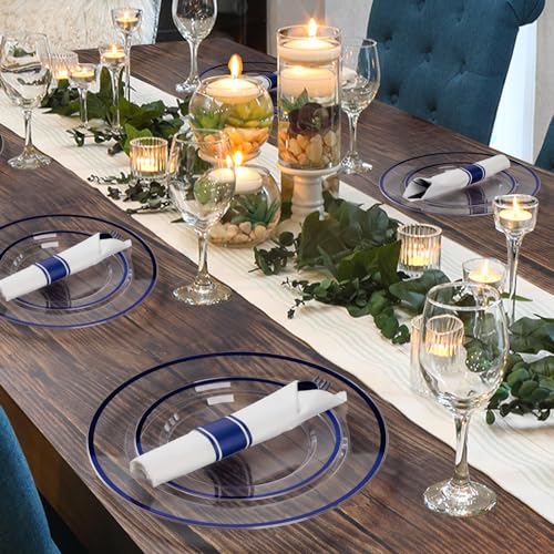 Dark Blue 700 Pcs Disposable Plastic Plates for Parties - BPA-Free
